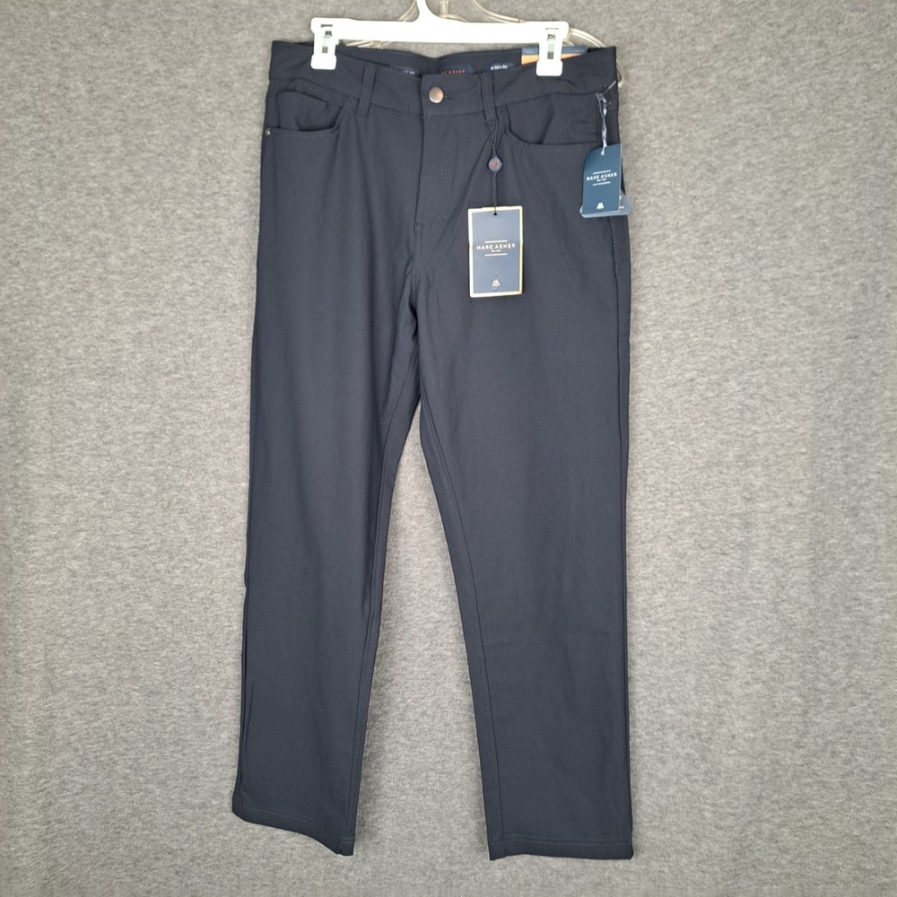 NWT Marc Asher Mens  32x30 (Fits 34x28) Navy Blue Jeans Classic Fit Casual Pants